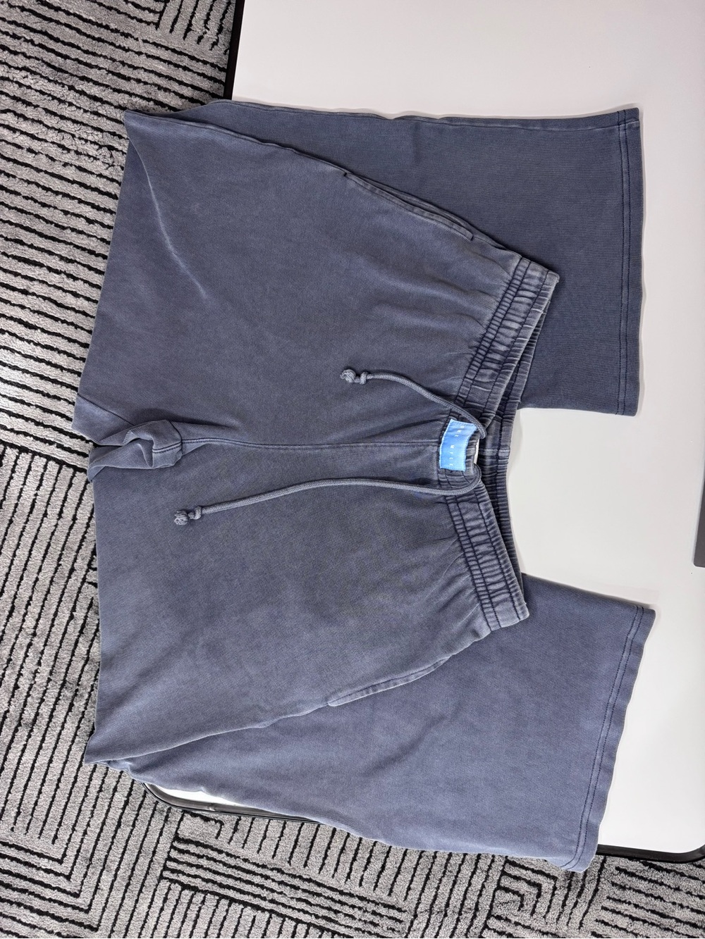 One Mile Women’s Washed Wide Leg Sweatpants Gray Blue Size M